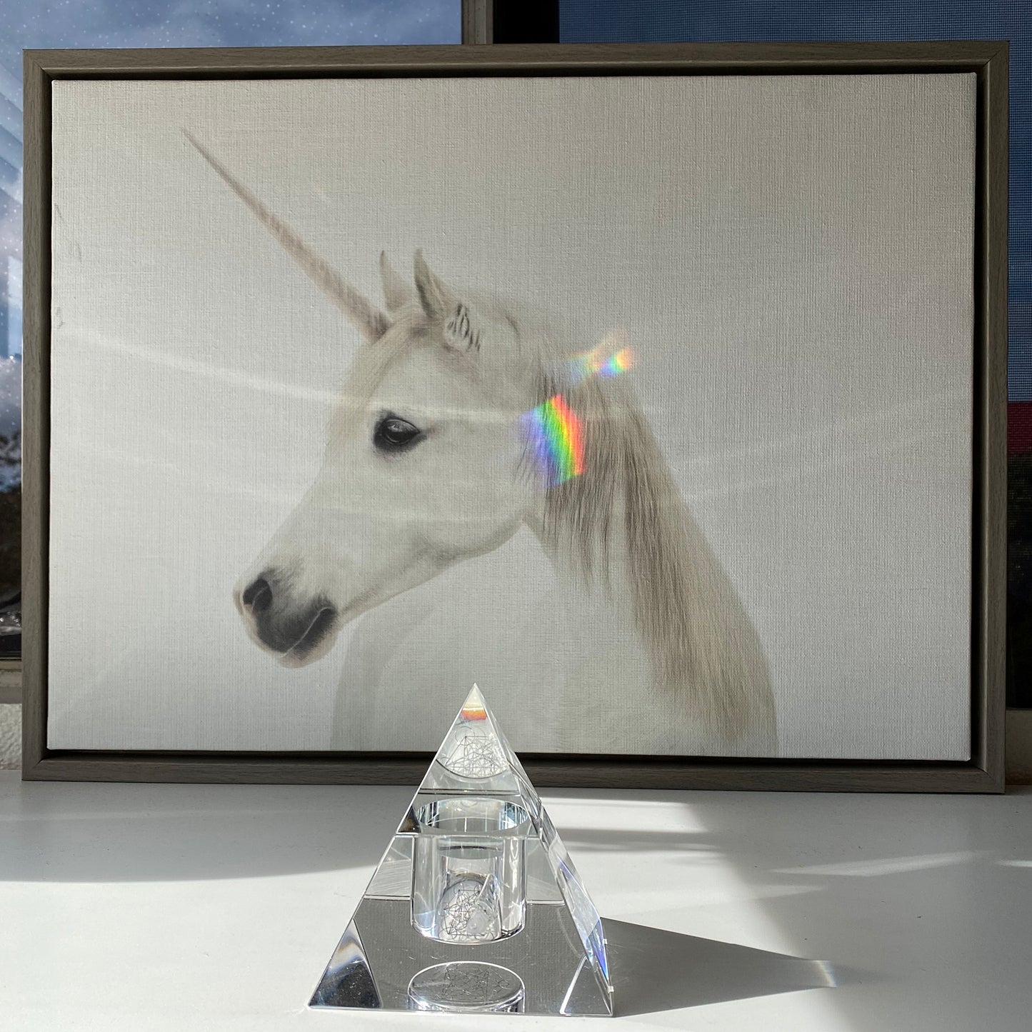 Healing and Balancing Energy Pyramid Rainbow Reflection