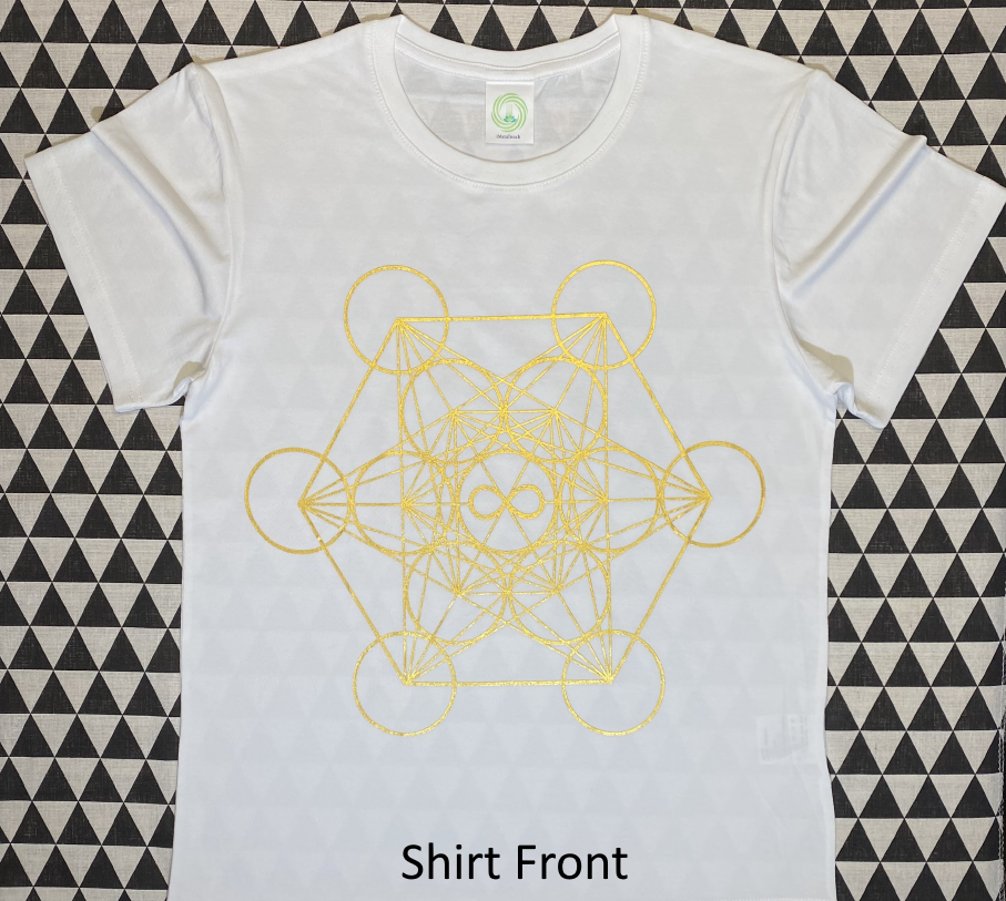 i-Geo Metatron Cube White Short Sleeve T-Shirt - Unisex