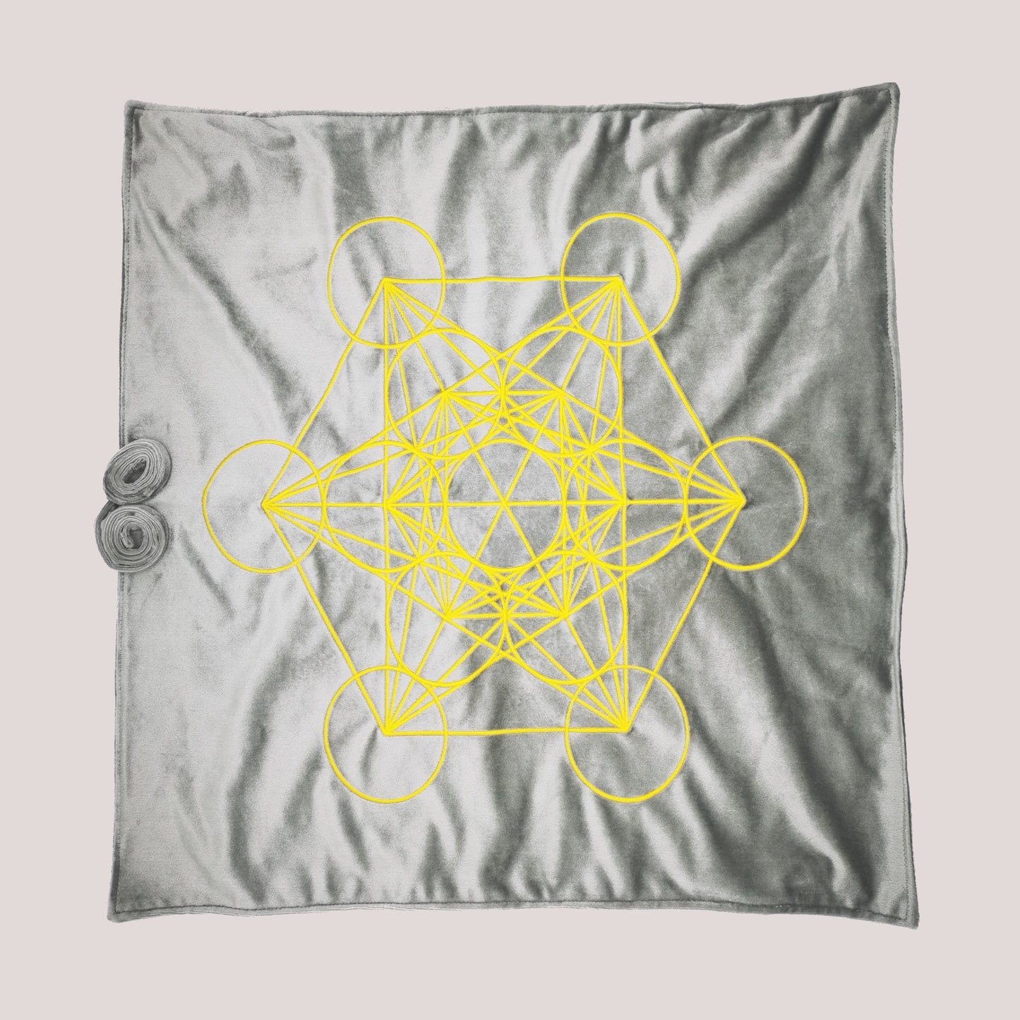 i-Geo Silver Metatron Mat for Crystals and i-Xing Pyramid
